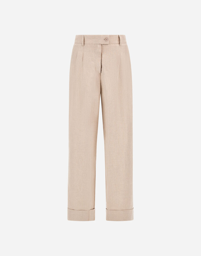 Herno RESORT TROUSERS IN FADE-EFFECT LINEN Chantilly PT00067DR17105Z1986