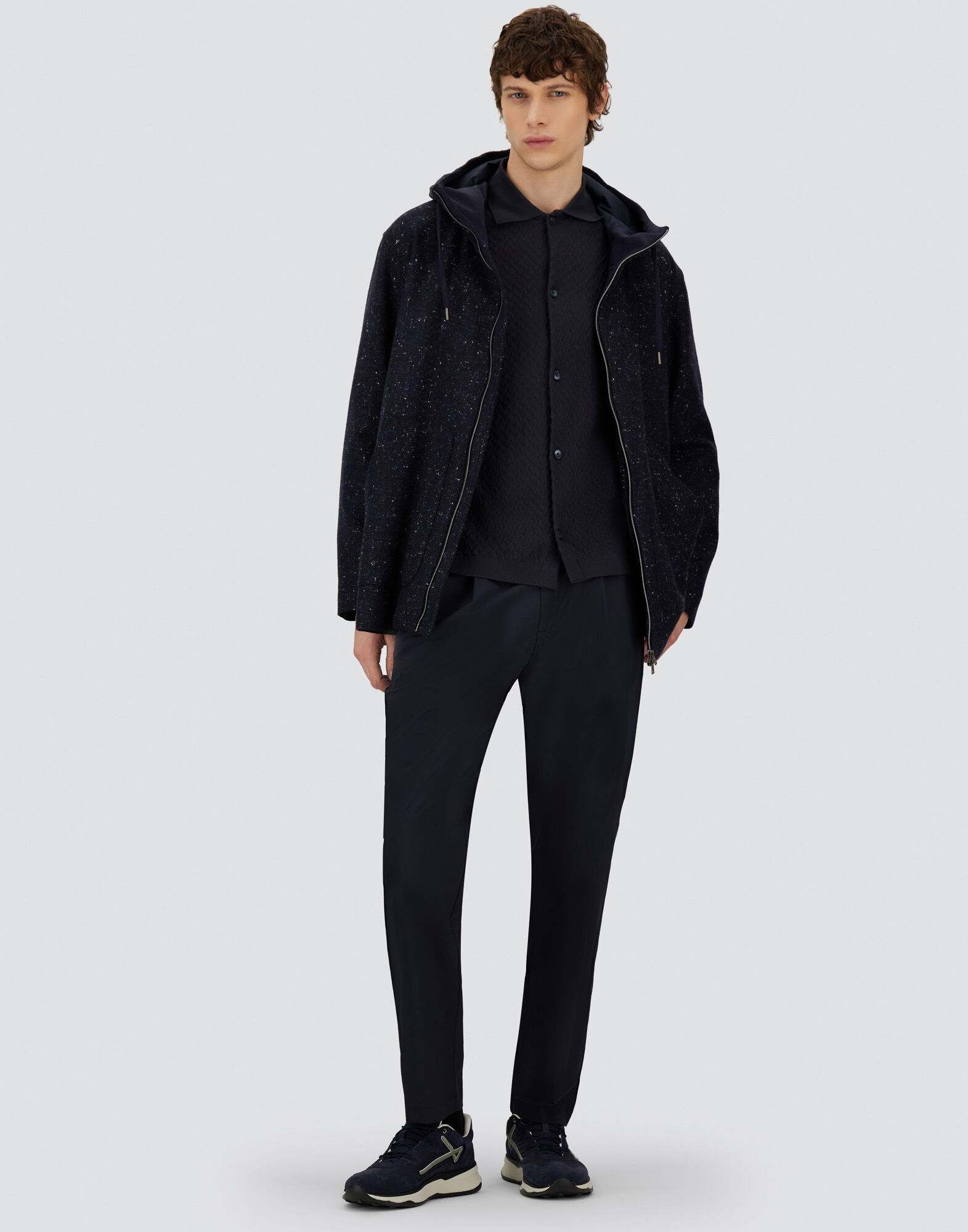 メンズ RESORT TROUSERS IN STRETCH MICROMODAL ネイビーブルー