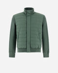Herno RESORT BOMBER JACKET IN LIGHT NYLON STRETCH & KNIT Sage GI00052UR12431SZ7205