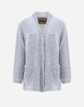 Herno FRIZZY LUREX KNIT CARDIGAN White/Silver MC000152D760381096