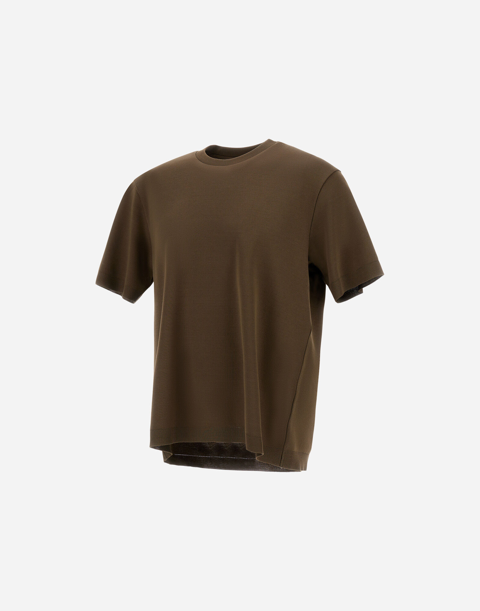 メンズ ジャージーニットエフェクト Tシャツ ミリタリーグリーン