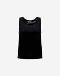 Herno TANK TOP IN GLAM KNIT EFFECT AND SATIN Black JG000268D520569300