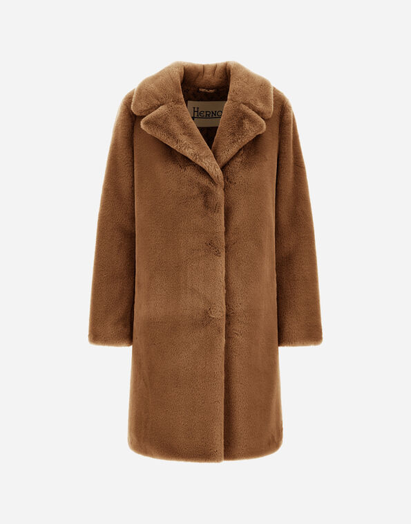 Herno ALPACA JACKET WITH FRINGING Camel GC000611D124222157