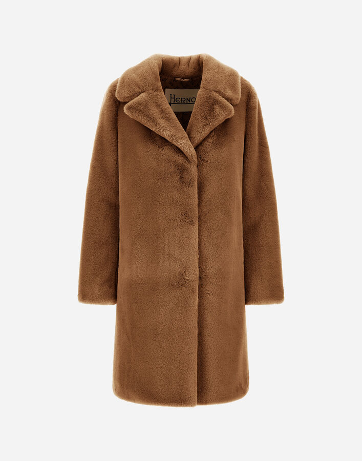 Herno ALPACA JACKET WITH FRINGING Camel GC000611D124222157
