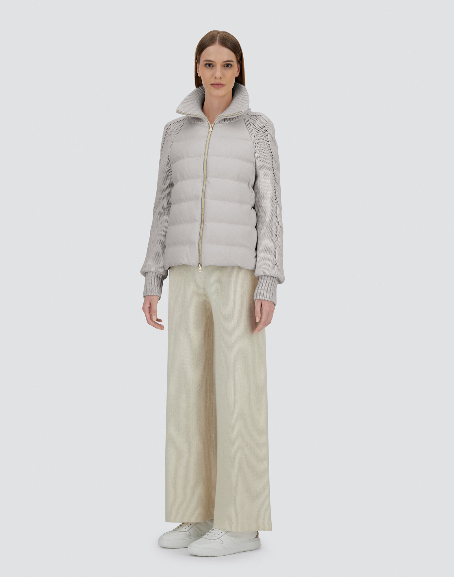 JACKET IN CASHMERE, SILK AND KNIT in Chantilly for Women
