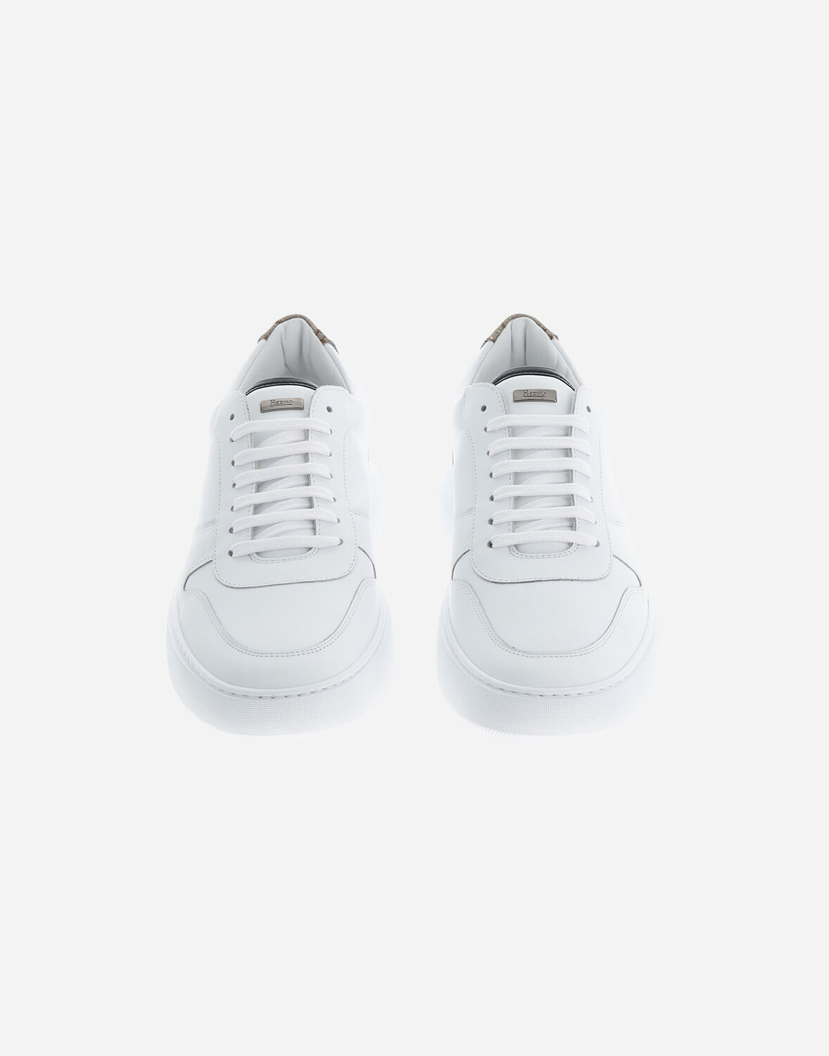Herno Men's Monogram Court Shoes In White/black