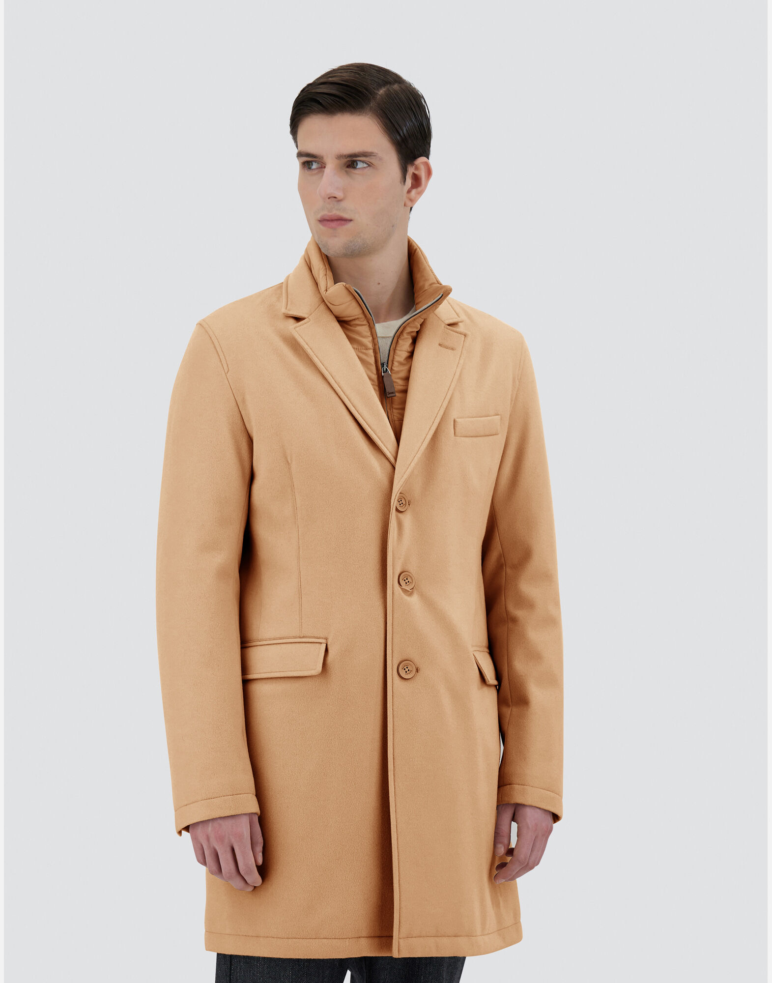 WOOL BEAVER COAT in Camel for Men Herno