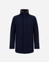Herno CARCOAT IN WOOLEN MELANGE TWILL E LIGHT FAUX FUR Blue Navy IM000370U127309250