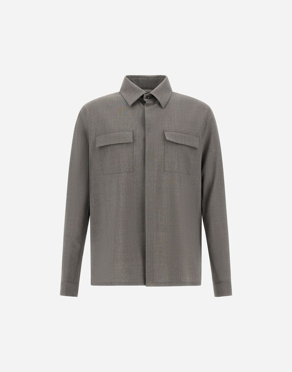 Herno SHIRT IN BI-STRETCH WOOL Dove Grey CM000022U334882600