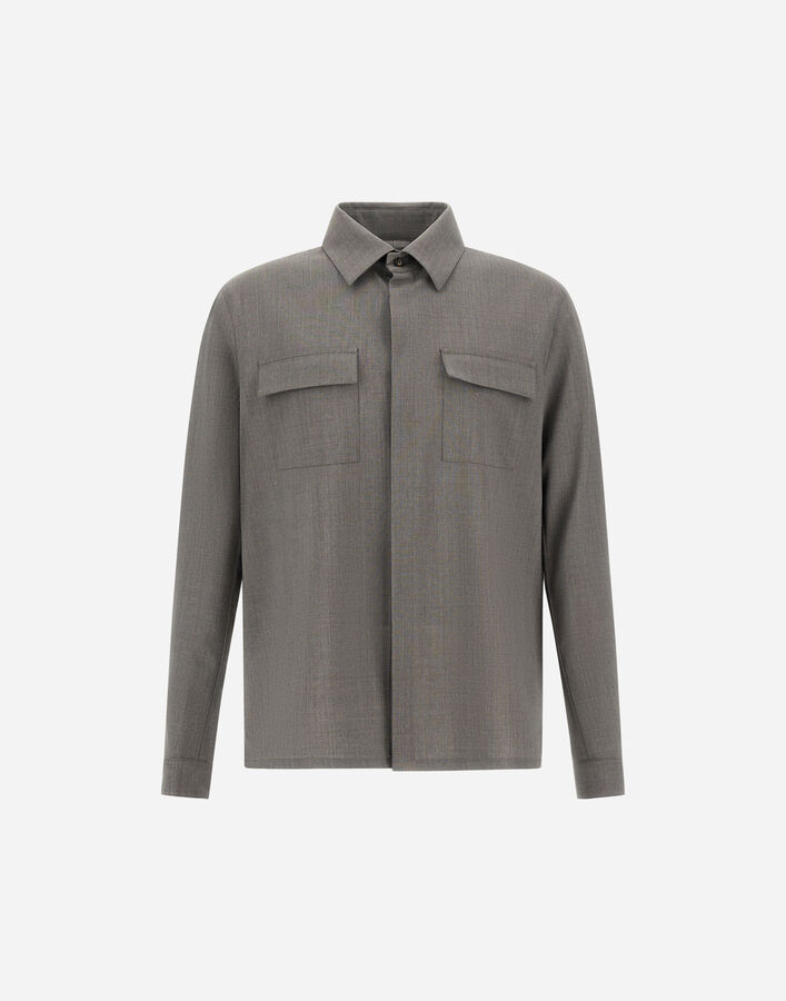 Herno SHIRT IN BI-STRETCH WOOL Dove Grey CM000022U334882600