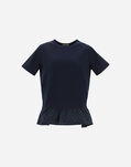 Herno T-SHIRT IN CHIC COTTON JERSEY WITH MONOGRAM EMBROIDERED TAFFETA Blue Navy JG000135D520069200