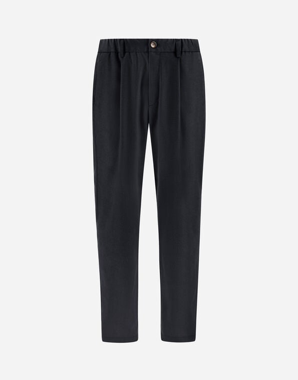 Herno TROUSERS IN CASHMERE AND SILK Navy Blue PT0003UNW380879200