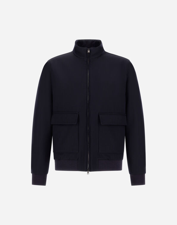 Herno FINE WOOL BOMBER JACKET Navy Blue GI000665U331869200