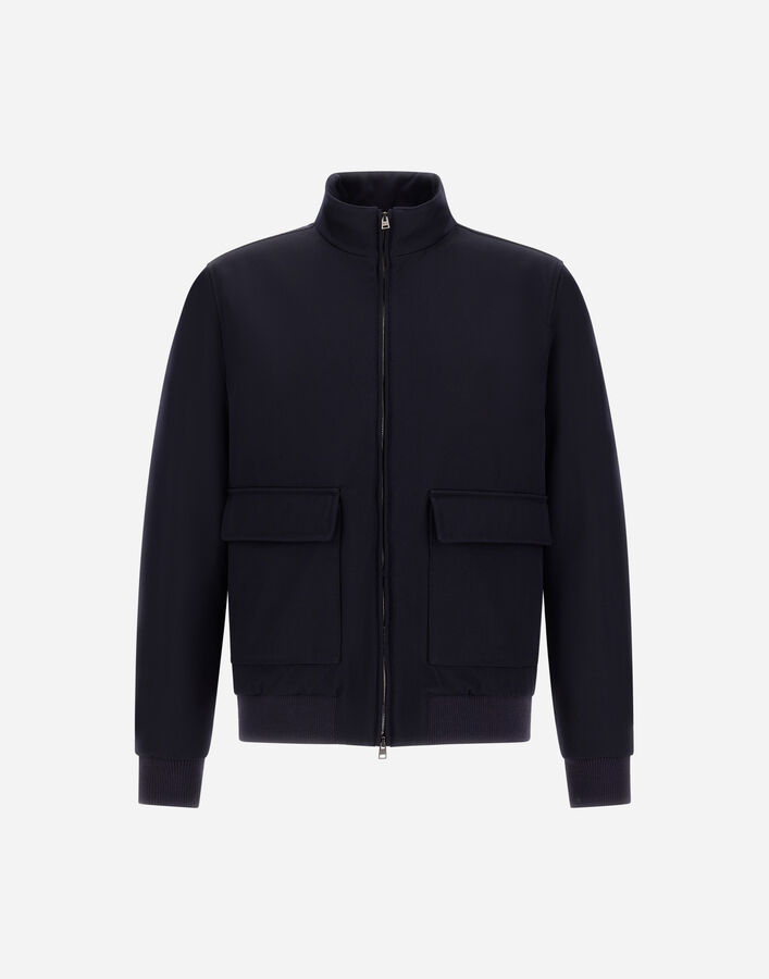 Herno FINE WOOL BOMBER JACKET Navy Blue GI000665U331869200