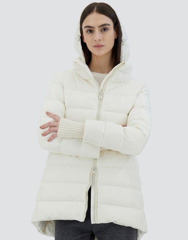 レディース ナイロンシャモニー Aシェイプ コート ホワイト | Herno  