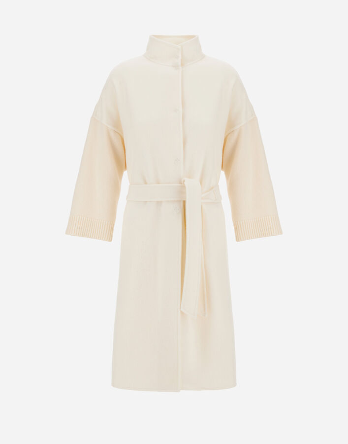 Herno RESORT COAT IN DOUBLE-LAYERED WOOL FABRIC White GC00079DR334151000