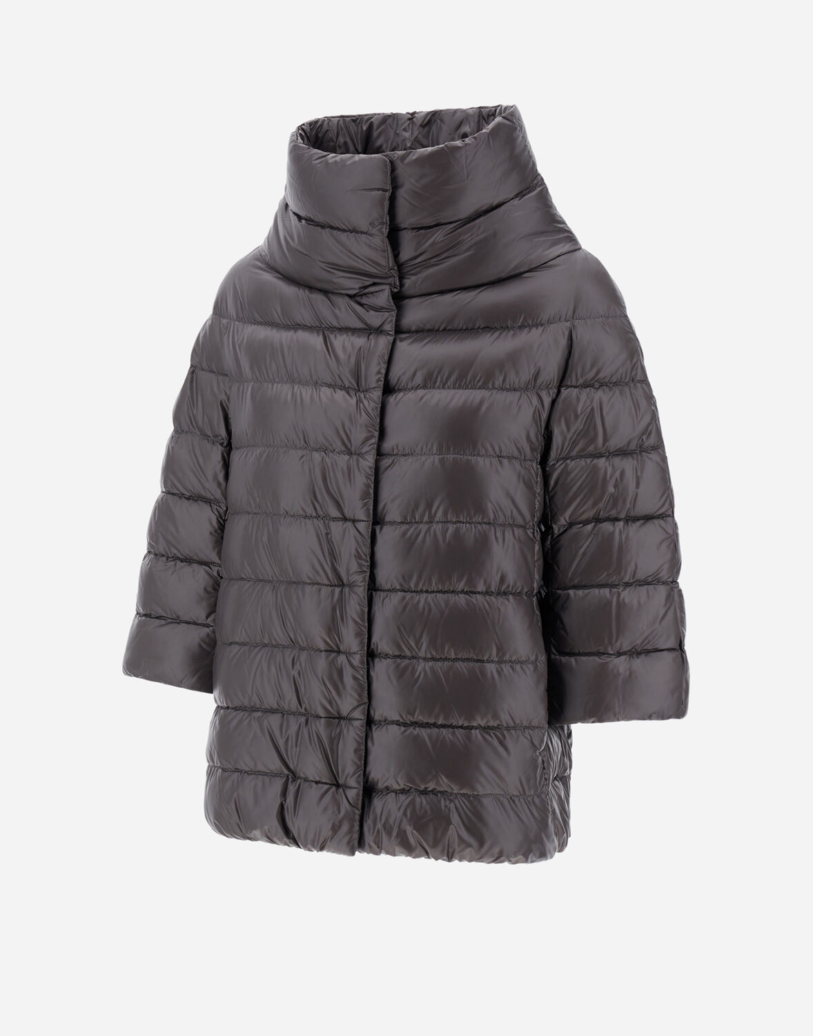Herno Aminta Short Down Jacket In Grey Nylon In Grey