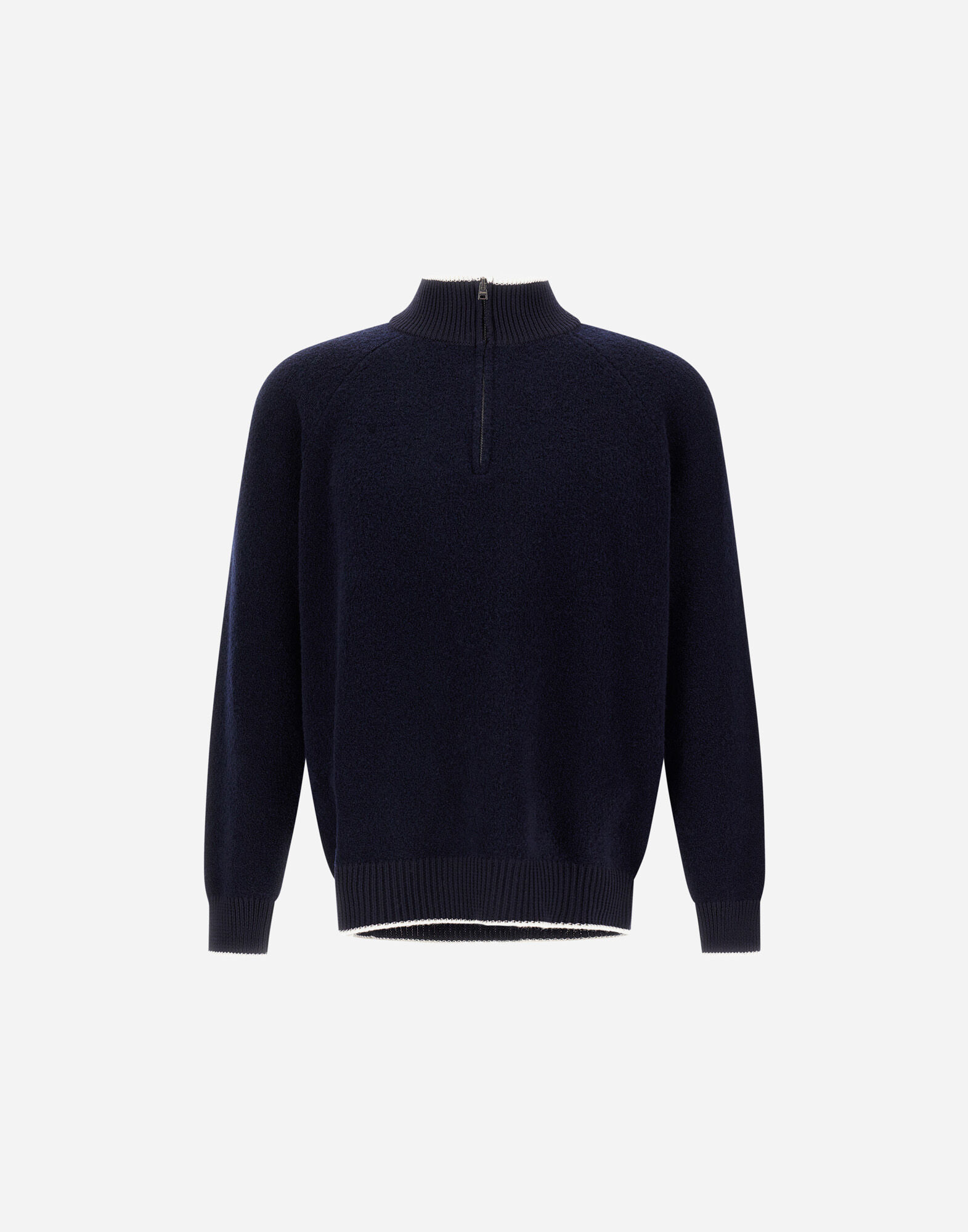 メンズ CASHMERE AND WOOL BOUCLÉ JUMPER ネイビーブルー | Herno
