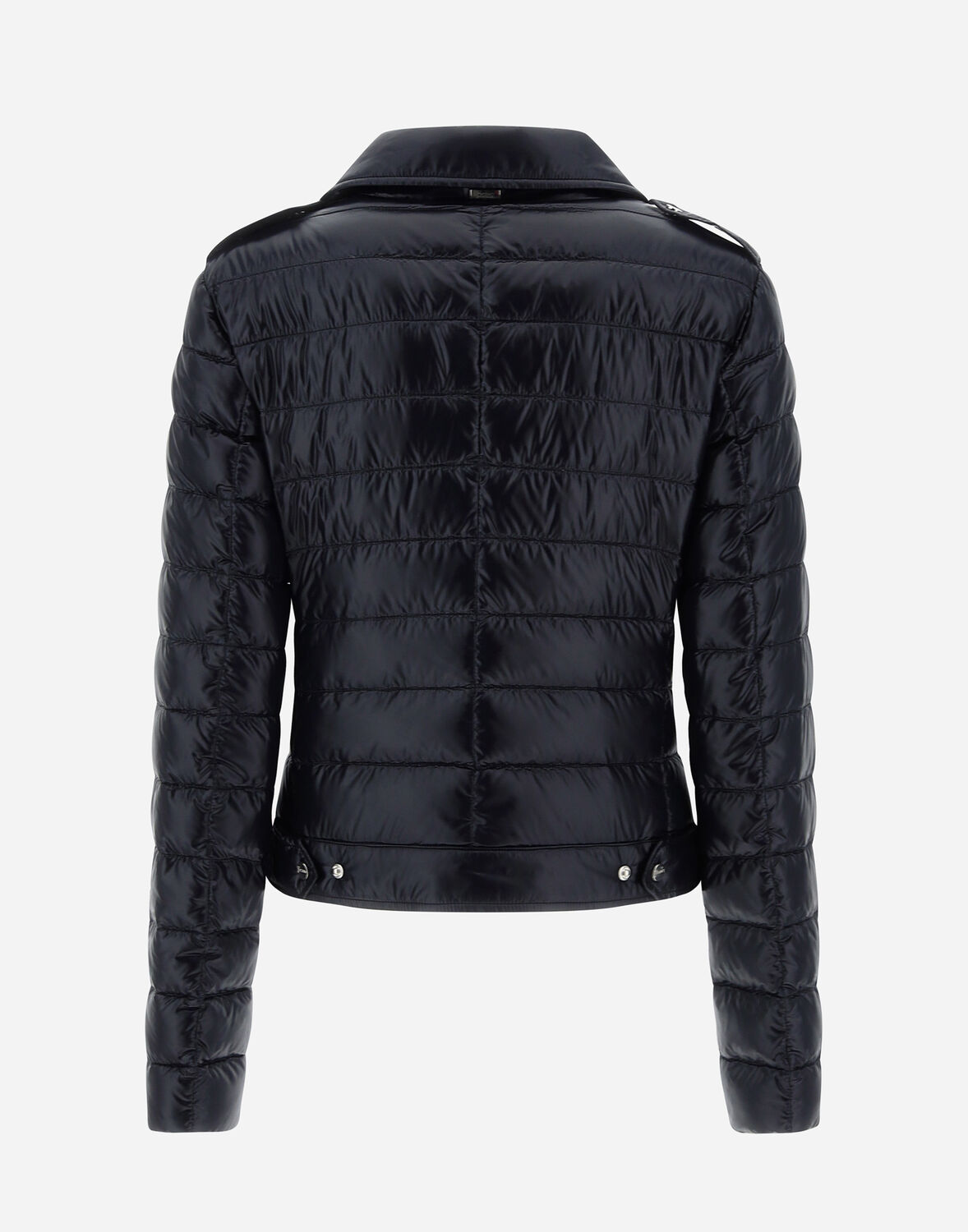 Herno Ultralight Nylon Down Motorcycle Jacket In Black