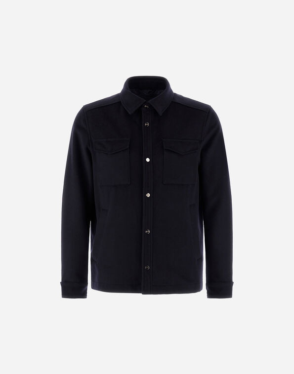 Herno SHIRT IN NEW WOOL CASHMERE Navy Blue GI000312U333189200