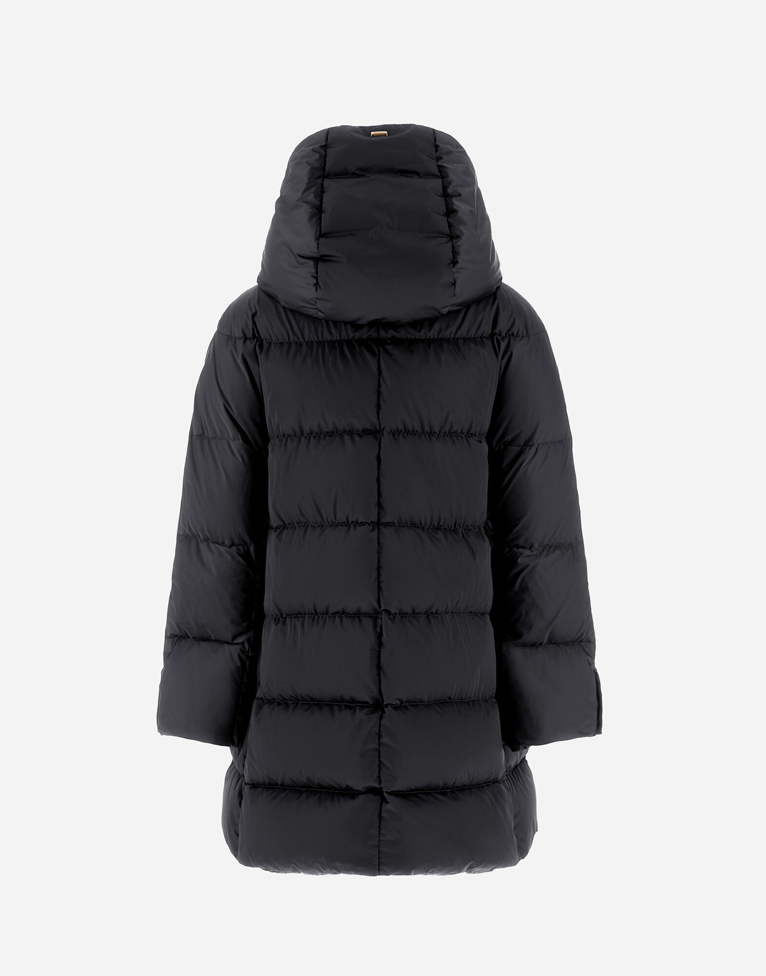 レディース PIUMINO MEDIO RASO CON CAPPUCCIO HD ブラック