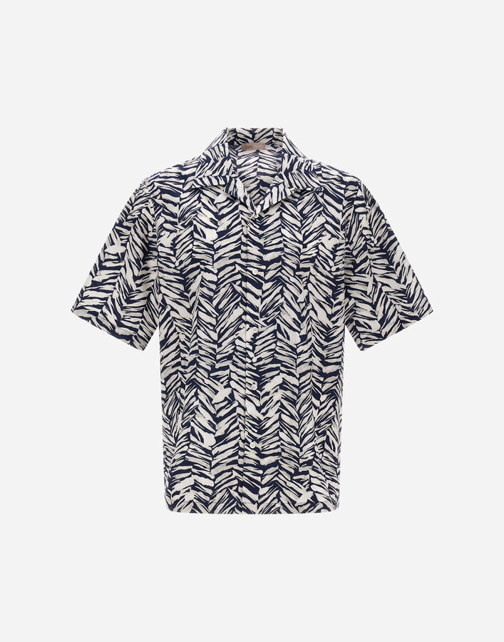 Herno RESORT SHIRT IN COTTON SEASONAL PRINT Blue/White CM00010UR13260P9210