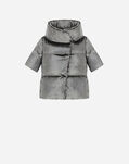 Herno CRYSTAL VELVET CAPE WITH SHORT SLEEVES Light Grey PI1204D150199406