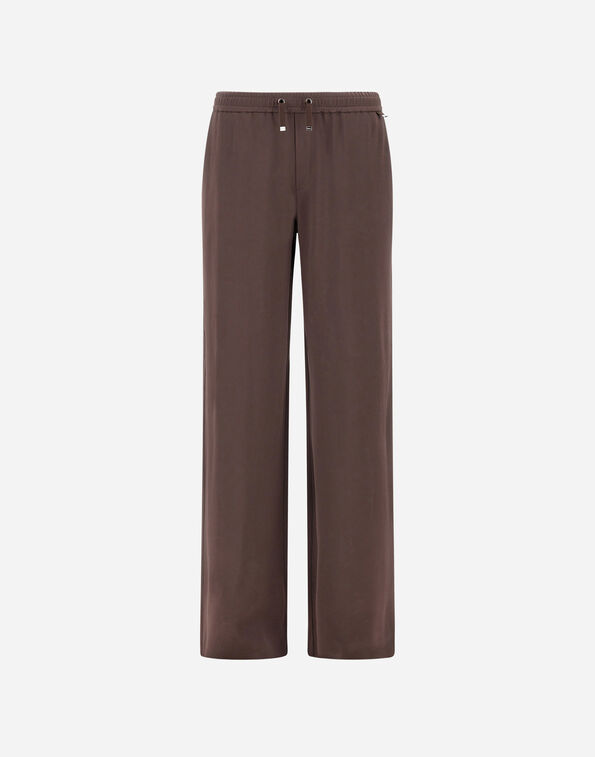 Herno RESORT TROUSERS IN SATIN Dark Chocolate PT00057DR127278810