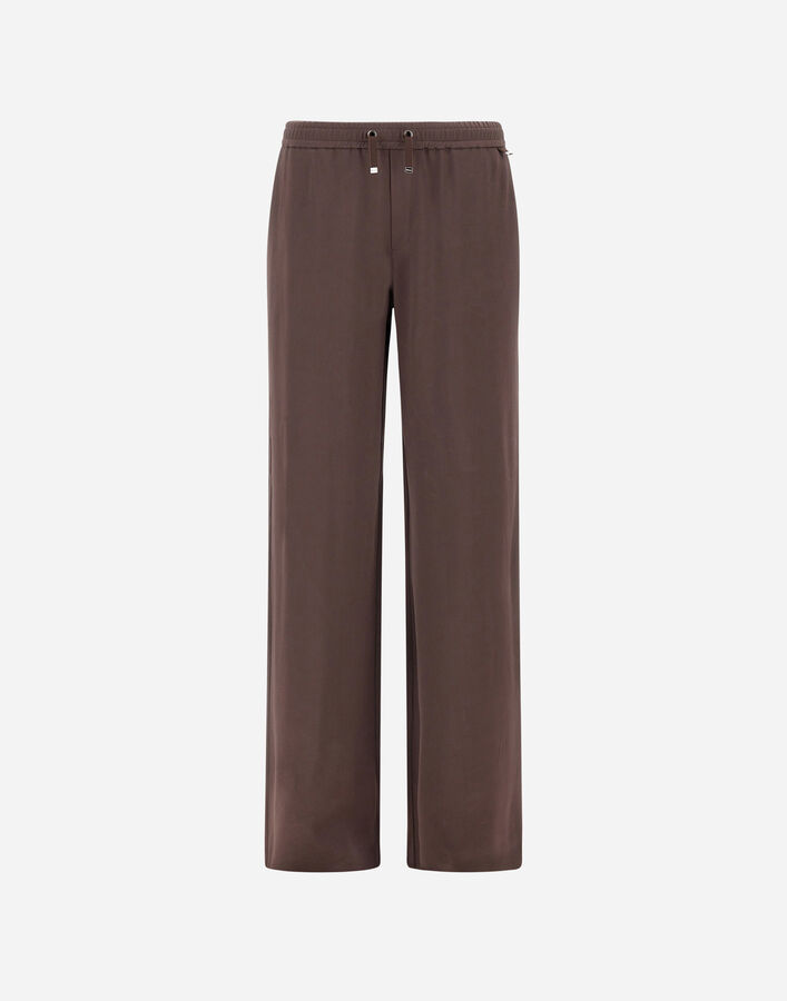 Herno RESORT TROUSERS IN SATIN Dark Chocolate PT00057DR127278810