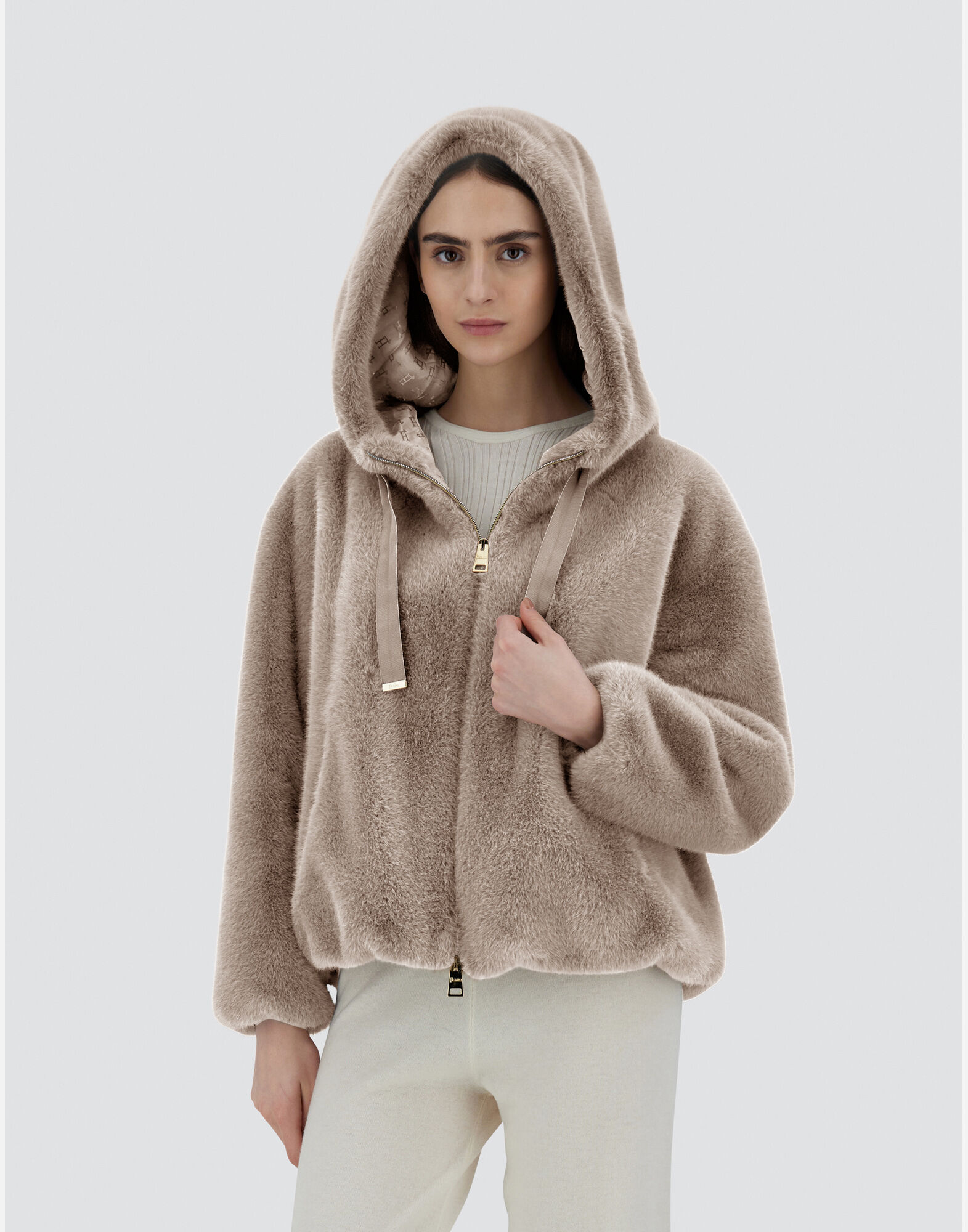 SWEATSHIRT IN FAUX MINK FUR in Chantilly for Women | Herno®