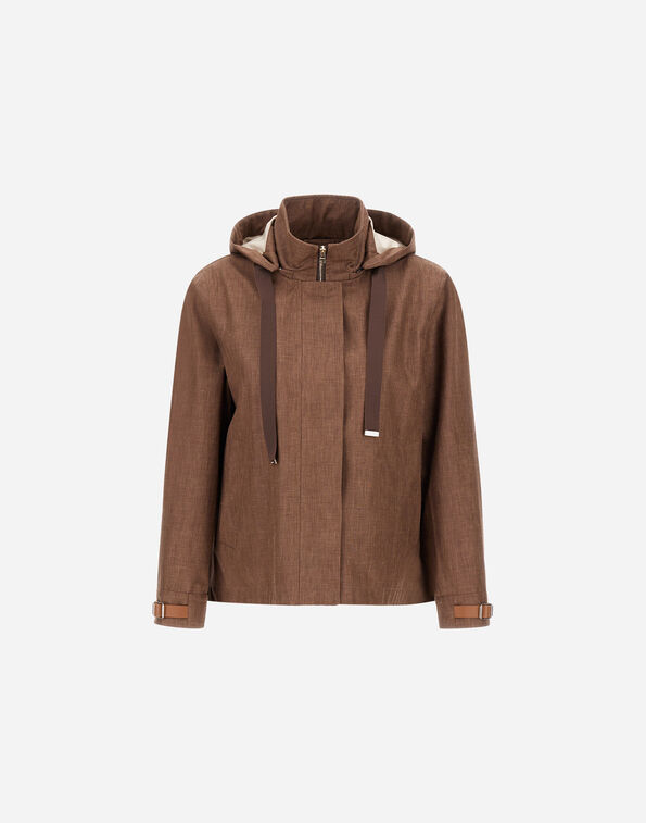Herno A-SHAPE JACKET IN 3 LAYERS LINEN Leather GC000559D171502240
