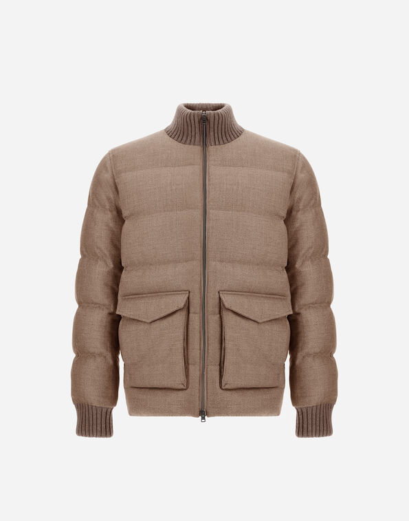 Herno WOOL TWEED BOMBER JACKET Chantilly PI001412U334661986