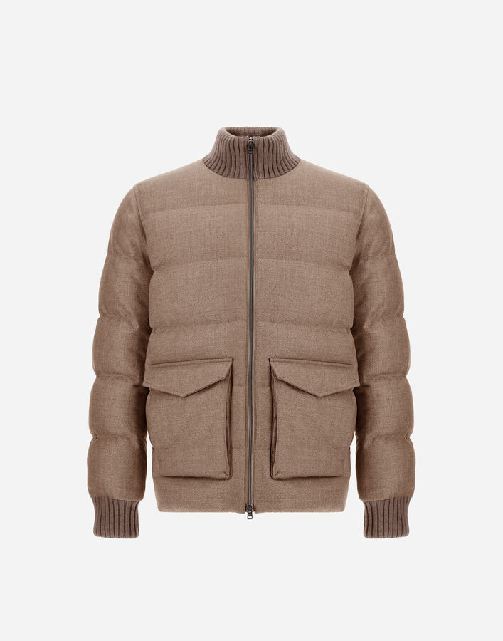 Herno WOOL TWEED BOMBER JACKET Chantilly PI001412U334661986