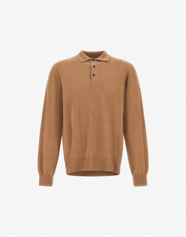 Herno MERINO WOOL POLO SHIRT Camel MPL00021U703712157