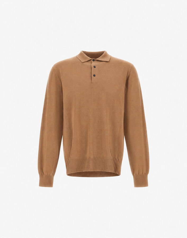 Herno MERINO WOOL POLO SHIRT Camel MPL00021U703712157
