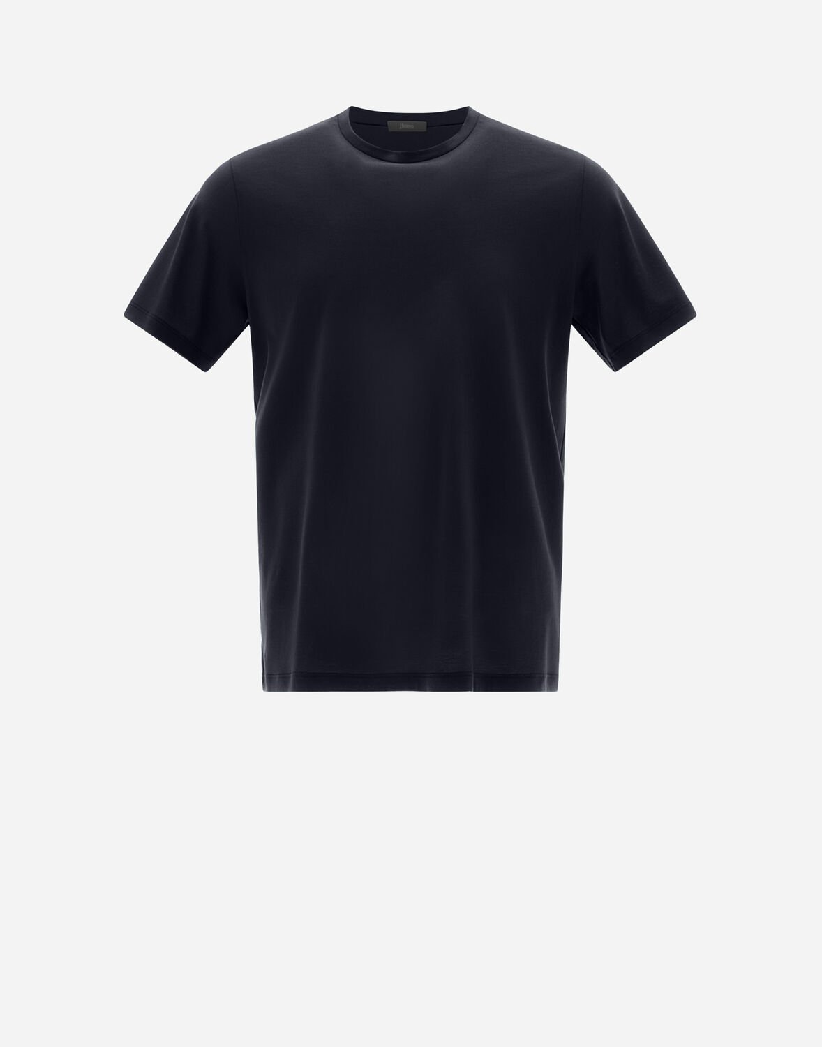Herno T-shirt In Crepe Jersey In Navy Blue