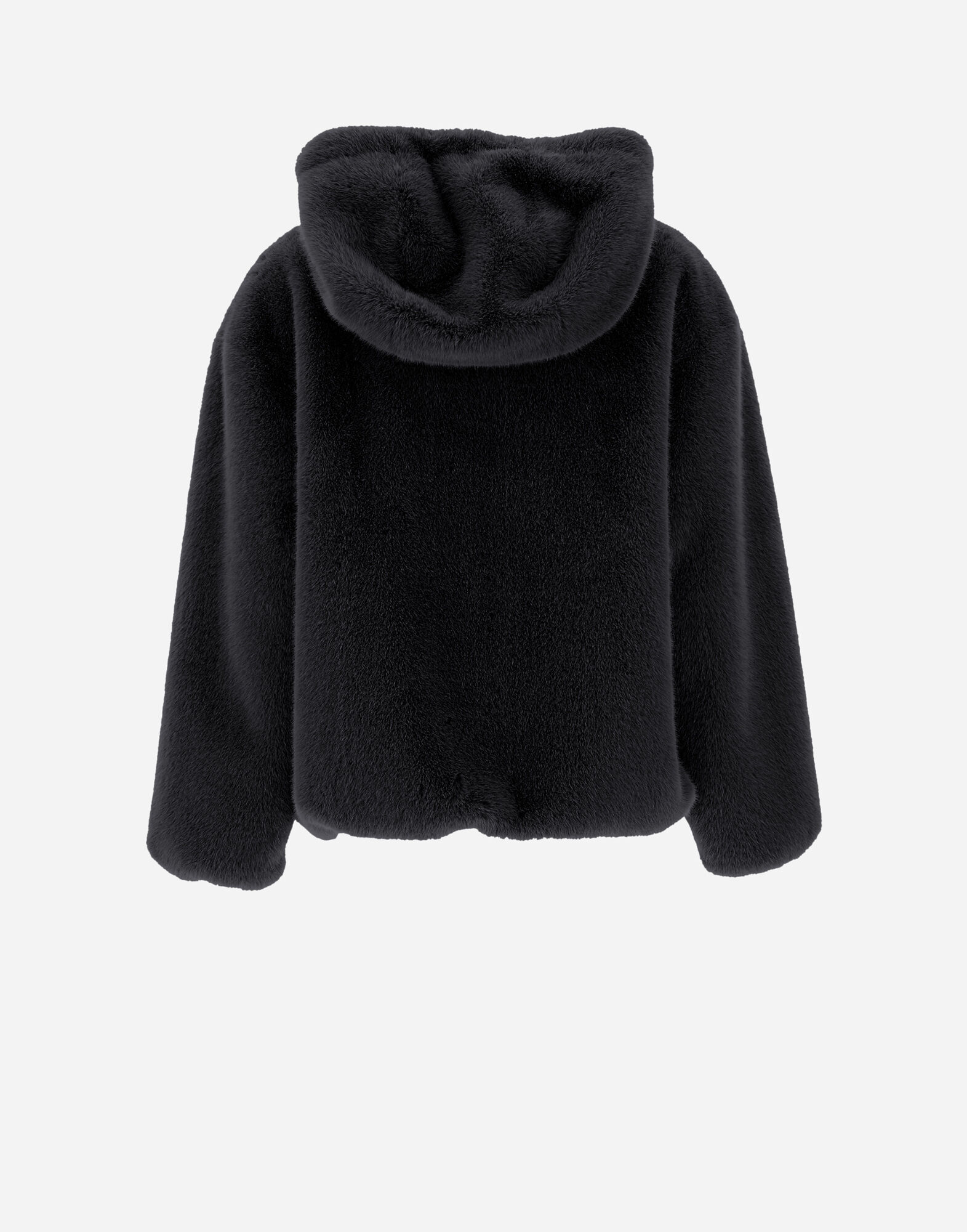 Sweatshirt with fur hood on sale