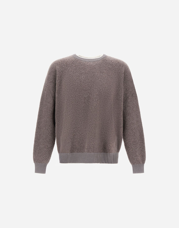 Herno CASHMERE AND WOOL BOUCL&Eacute; JUMPER Light Taupe MG000213U703702600