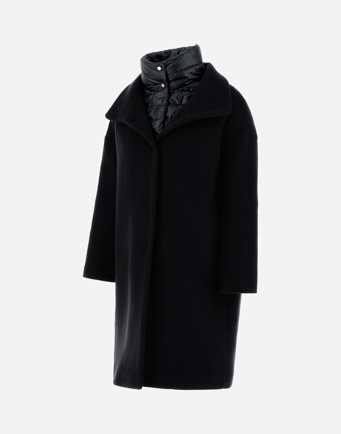 Herno Women Black Single Breasted Coat, M Luxury Jackets For Women Darveys In Black