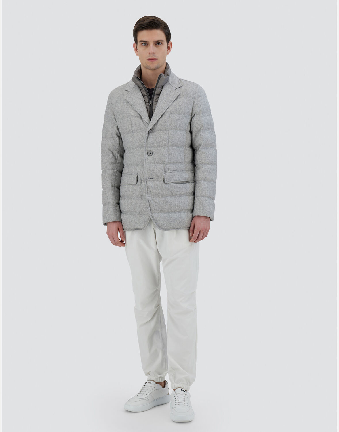 Herno カシミヤ シルク ブレザー In Light Grey
