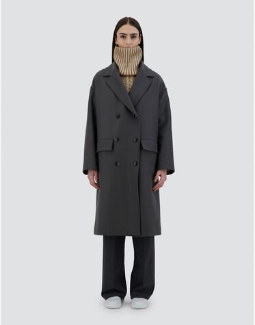 COAT IN WOOL TEXTURE AND ECOAGE in Iron for Women | Herno®