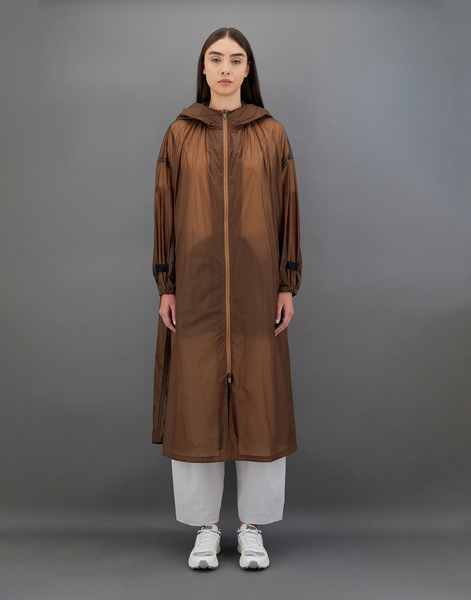 VESTE LAMINAR EN LIQUID SHINE en Tabac pour femme Herno