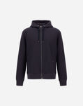 Herno RESORT JACKET IN KNIT EFFECT INTERLOCK AND TRAVEL NYLON PONENTE Navy Blue JC00021UR560209200