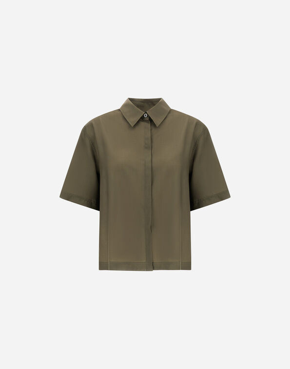 Herno SHORT-SLEEVED SHIRT IN TROPICAL WOOL Light Military CM000055D334877730