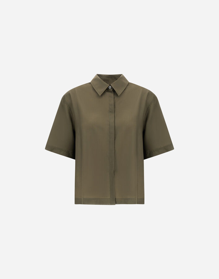 Herno SHORT-SLEEVED SHIRT IN TROPICAL WOOL Light Military CM000055D334877730