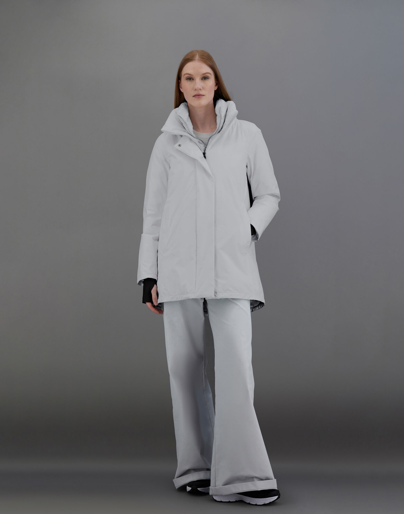 レディース ラミナー ゴアテックス 2レイヤー Aシェイプ コート アイス | Herno® (ヘルノ)