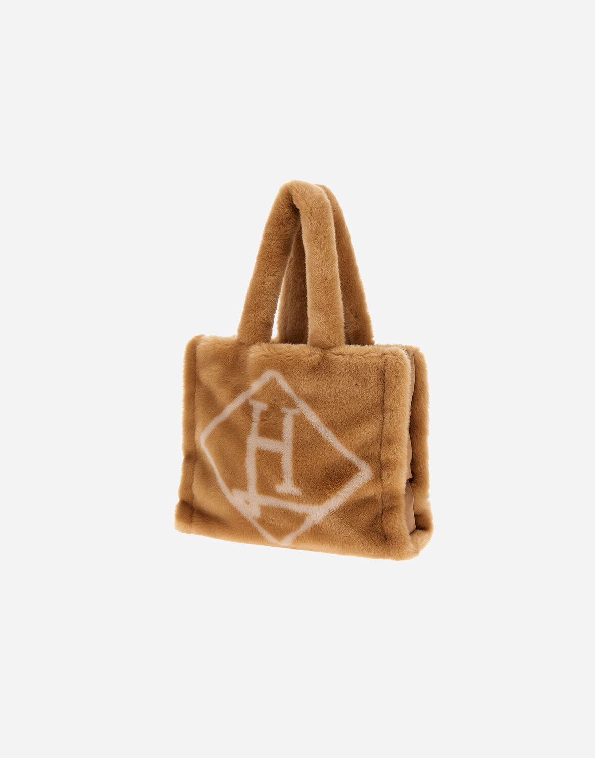 Herno ソフトフェイクファー バッグ In Camel