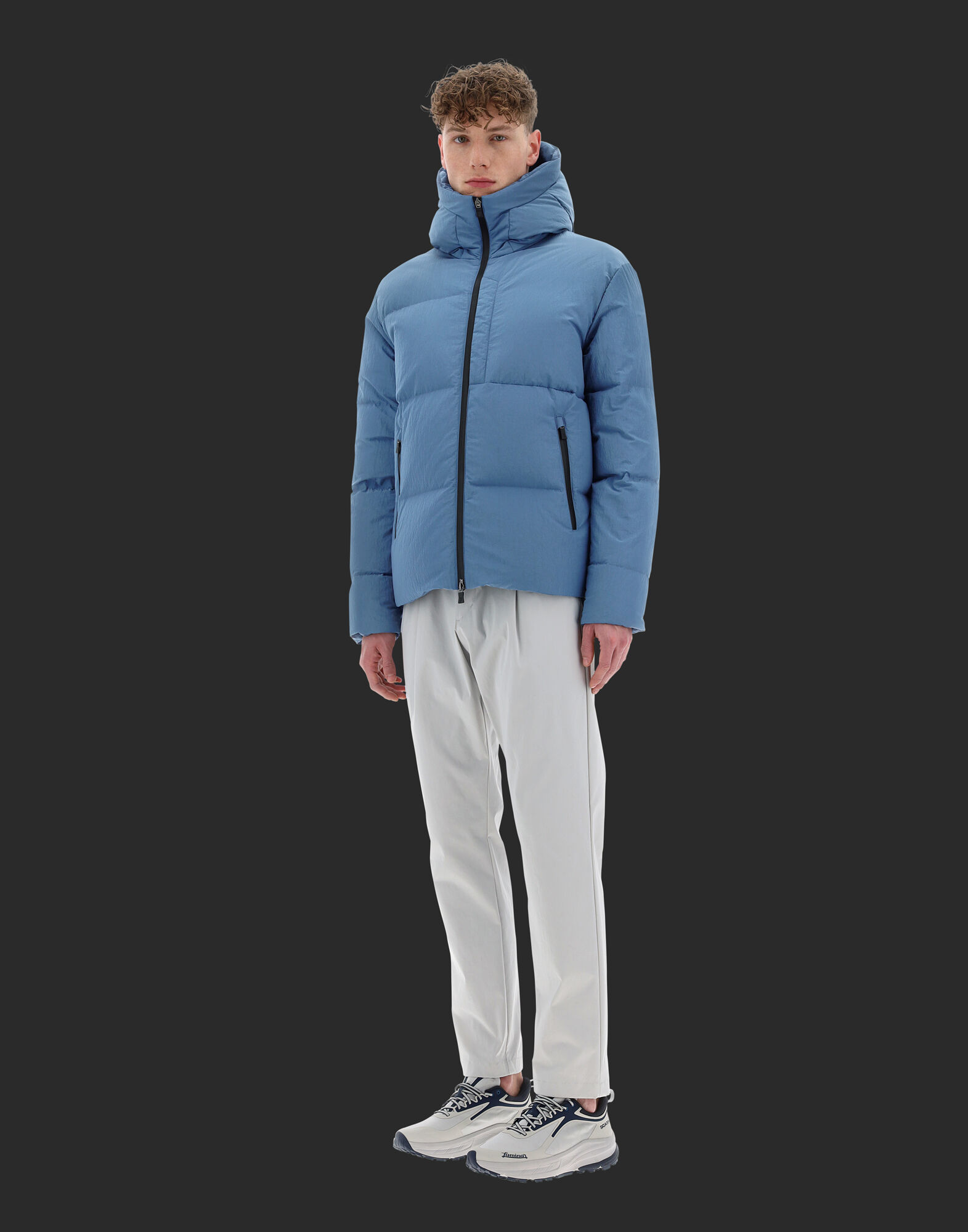 LAMINAR BOMBER JACKET IN LIGHT OPALESCENT en Indian Blue pour