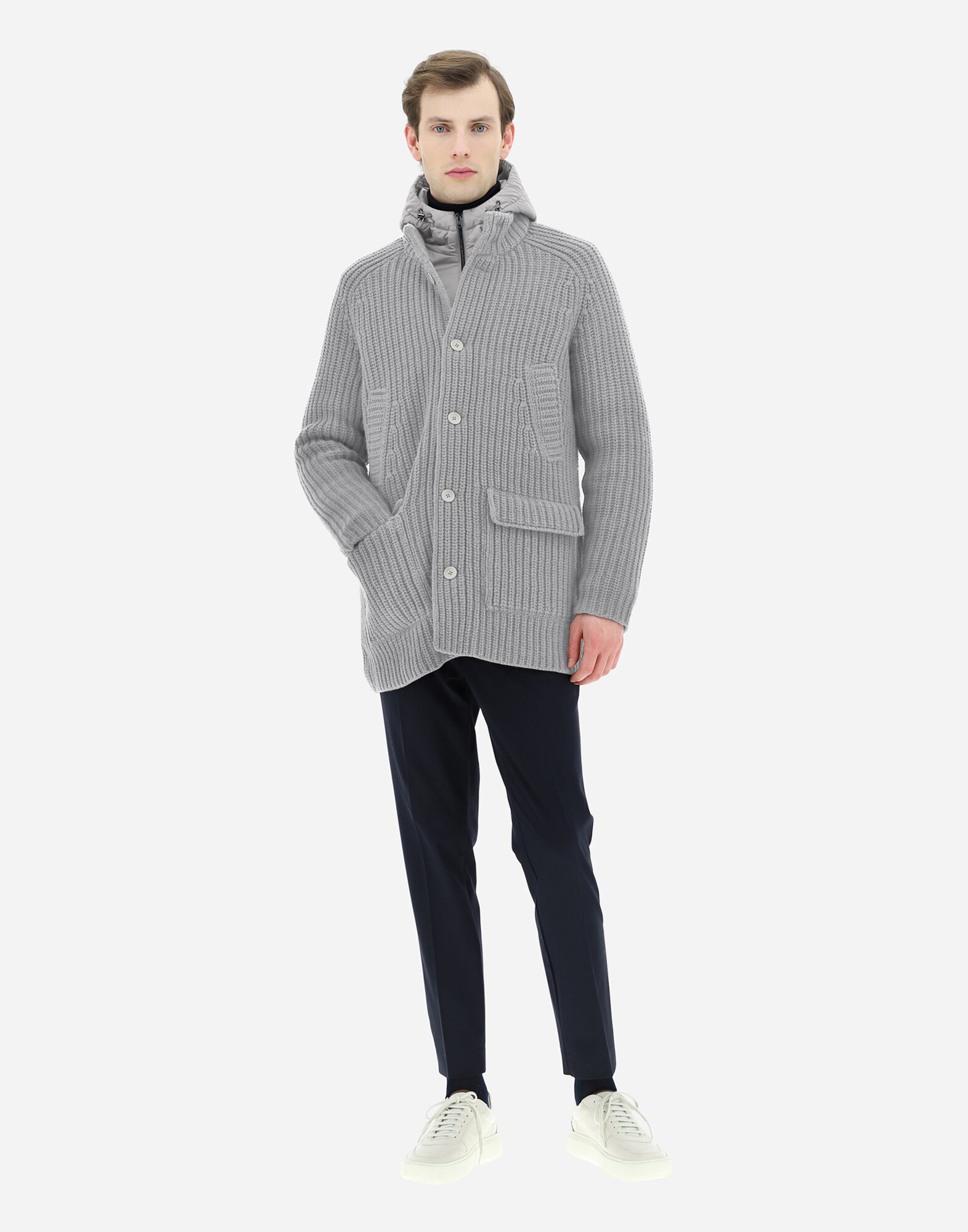 Herno removable store interior knitted jacket