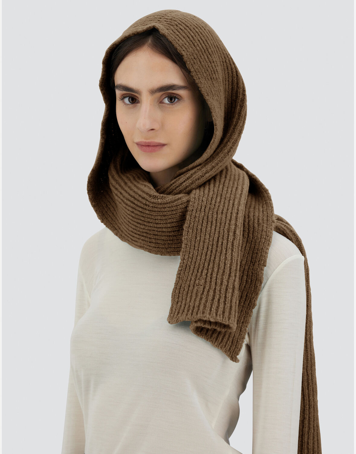 HERNO SCARF IN PLAIN ALPACA WOOL 